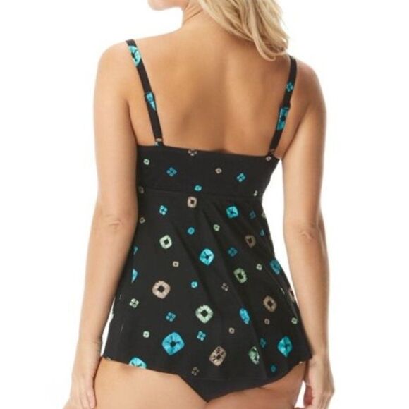 CONTOURS BY COCO REEF - Composition Printed Underwire Tankini Swim Top 32D - Picture 2 of 4